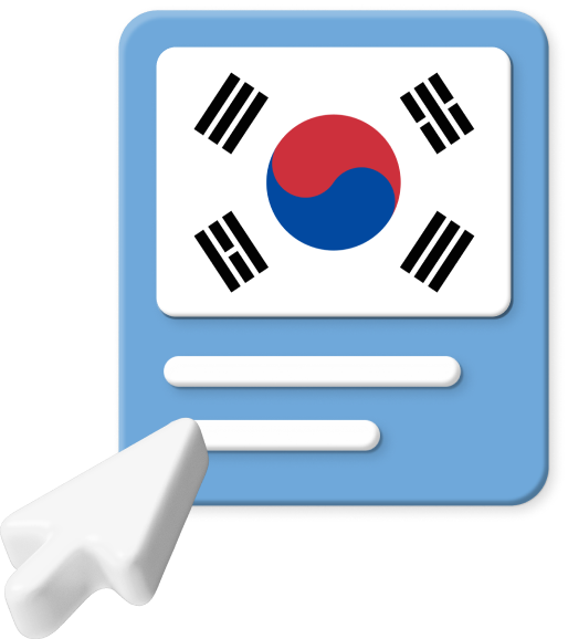 South Korea flag with cursor icon