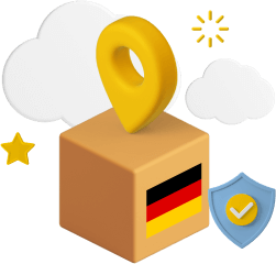 Box with German flag on