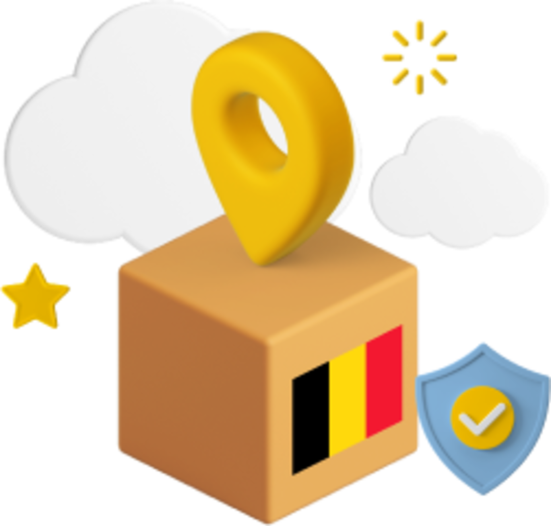 Box with Belgian flag on