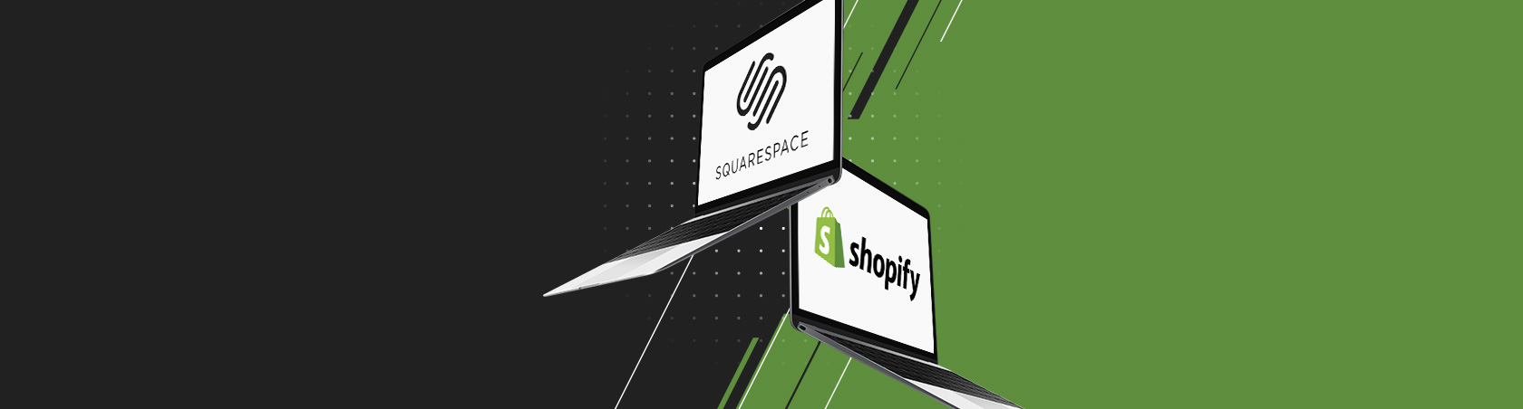 Banner image for content hub page: Shopify Vs. Squarespace - Our Top Takes