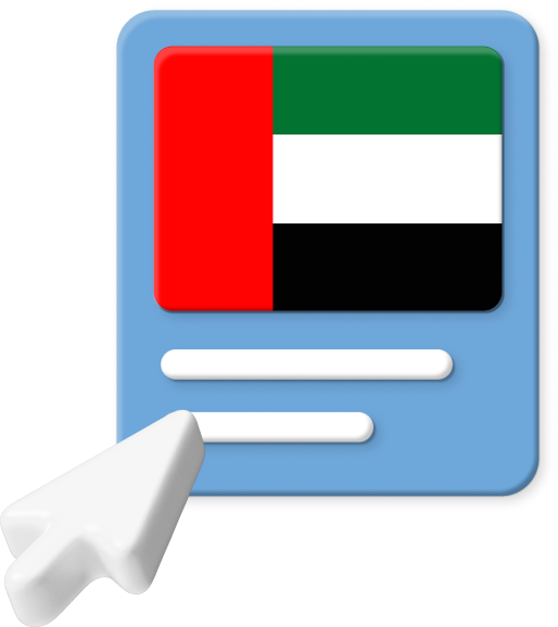 UAE flag with pointer