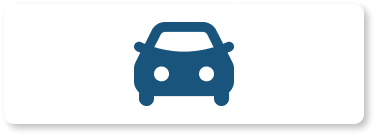 Blue animated car on white rectangle