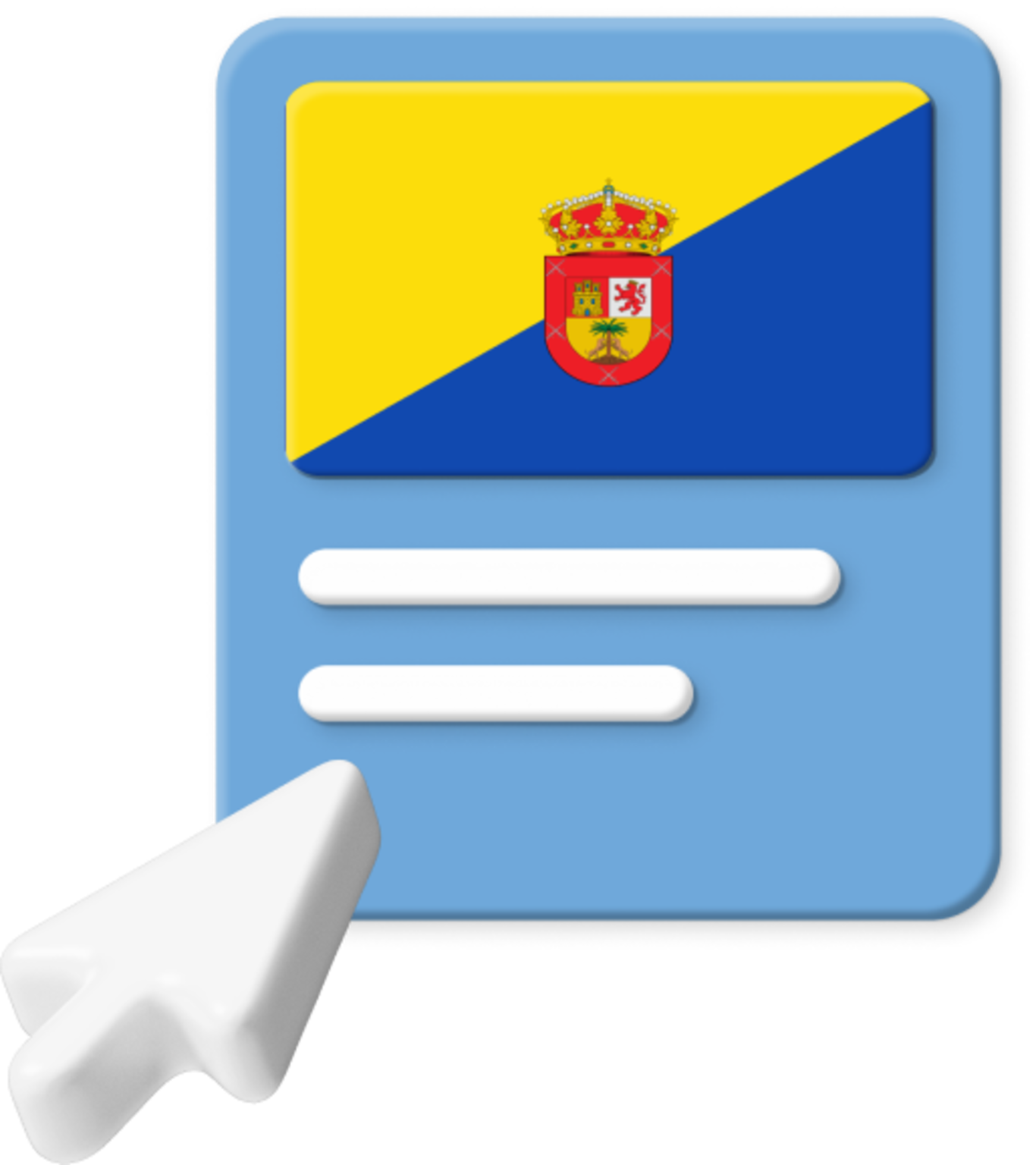 Gran Canaria flag on webpage graphic