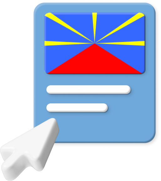 Reunion Island flag on webpage graphic