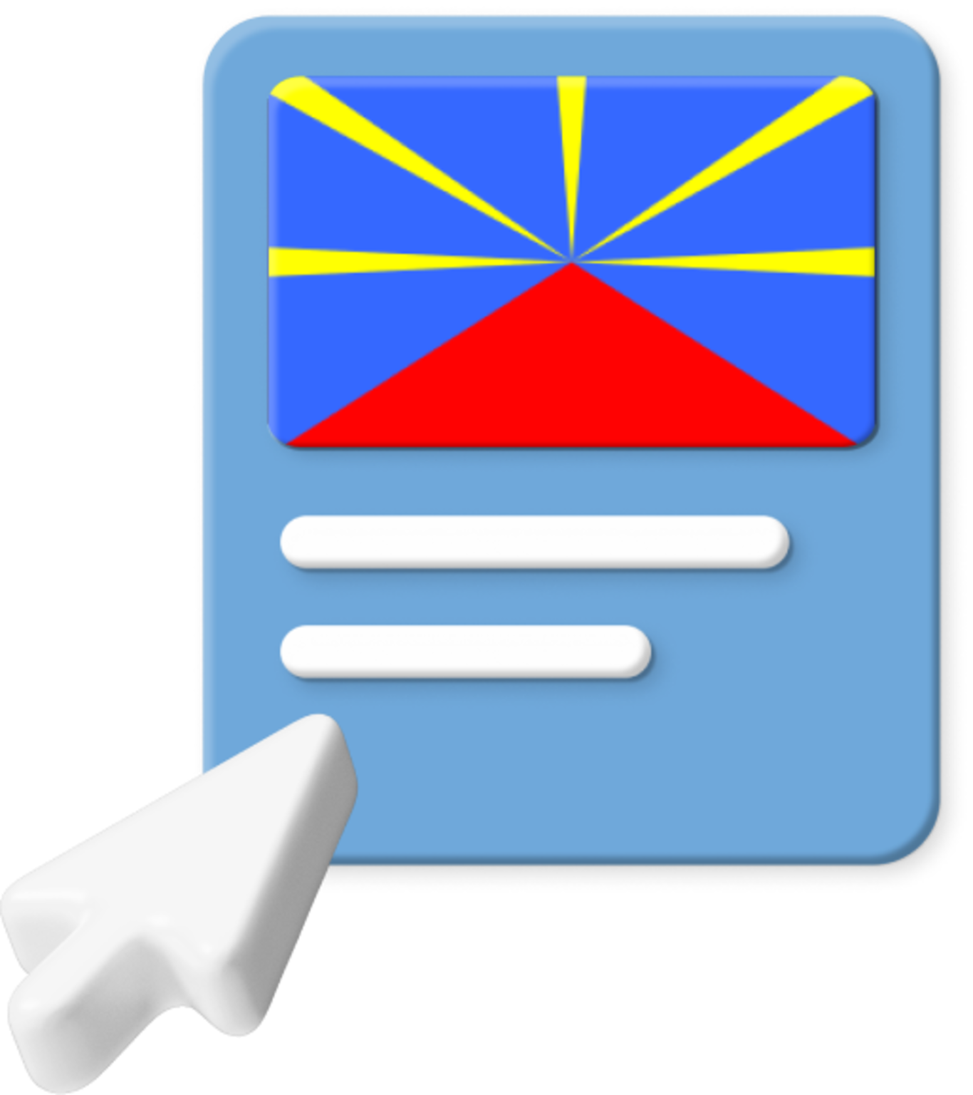 Reunion Island flag on webpage graphic