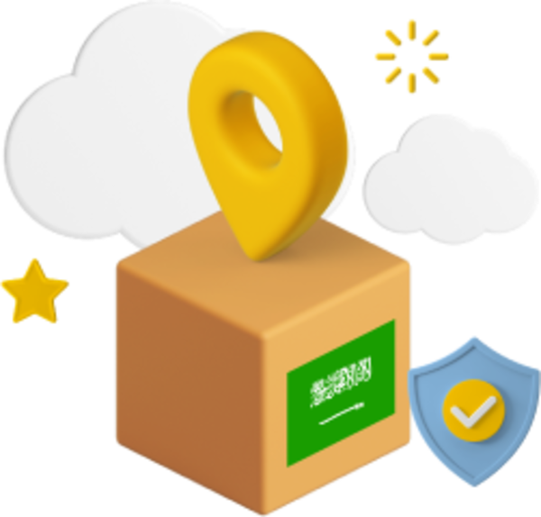 Box with Saudi flag on