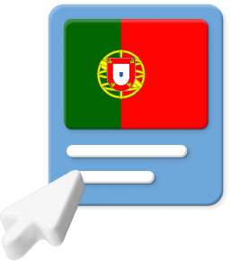 Portuguese flag with pointer