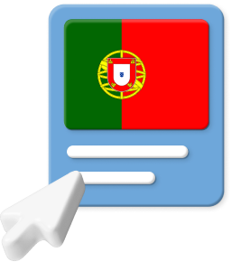 Portuguese flag with pointer