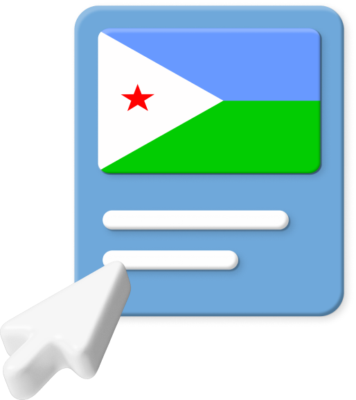Djibouti flag on web page graphic.