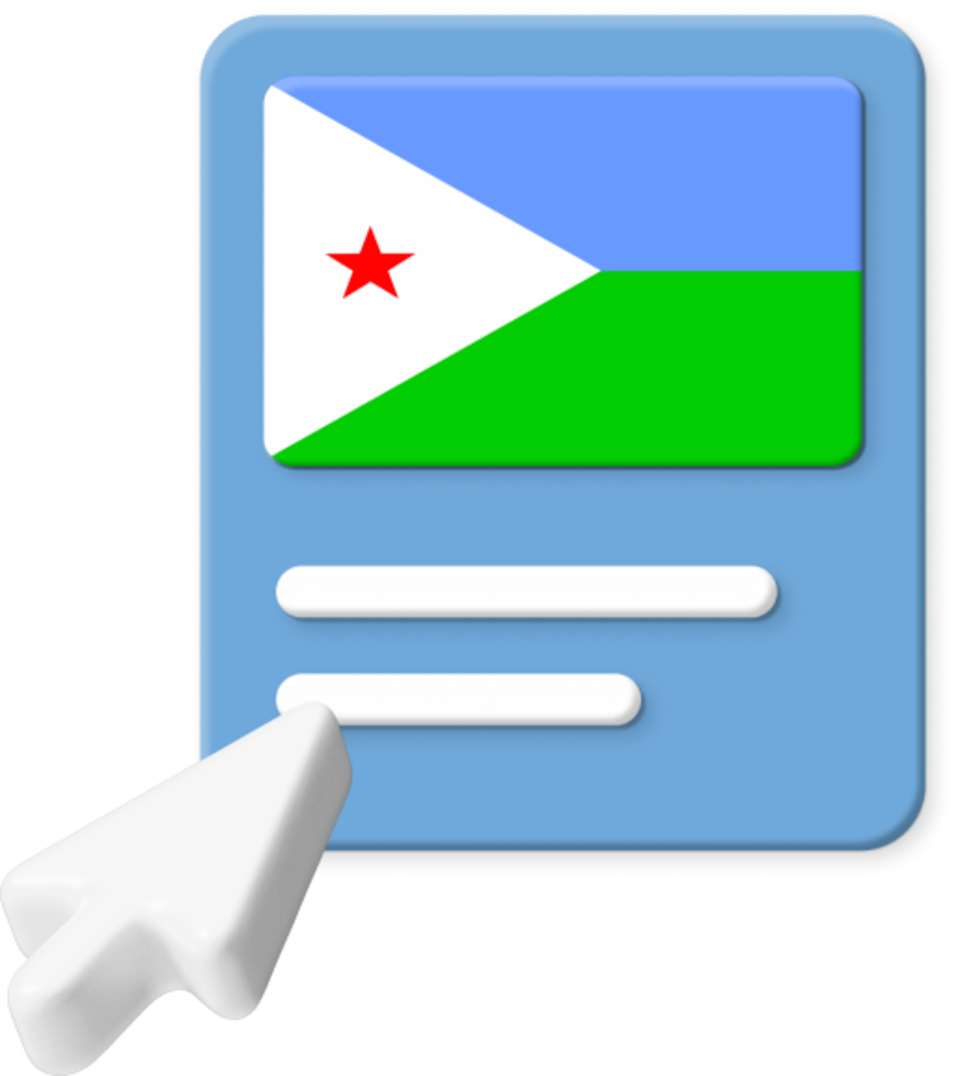 Djibouti flag on web page graphic.
