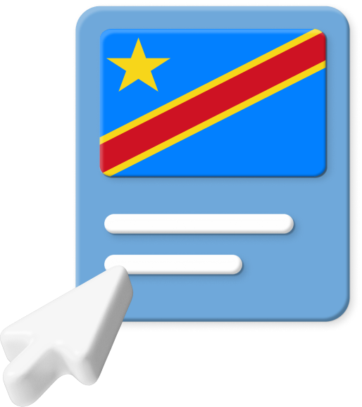 Democratic Republic of Congo flag on web page graphic 