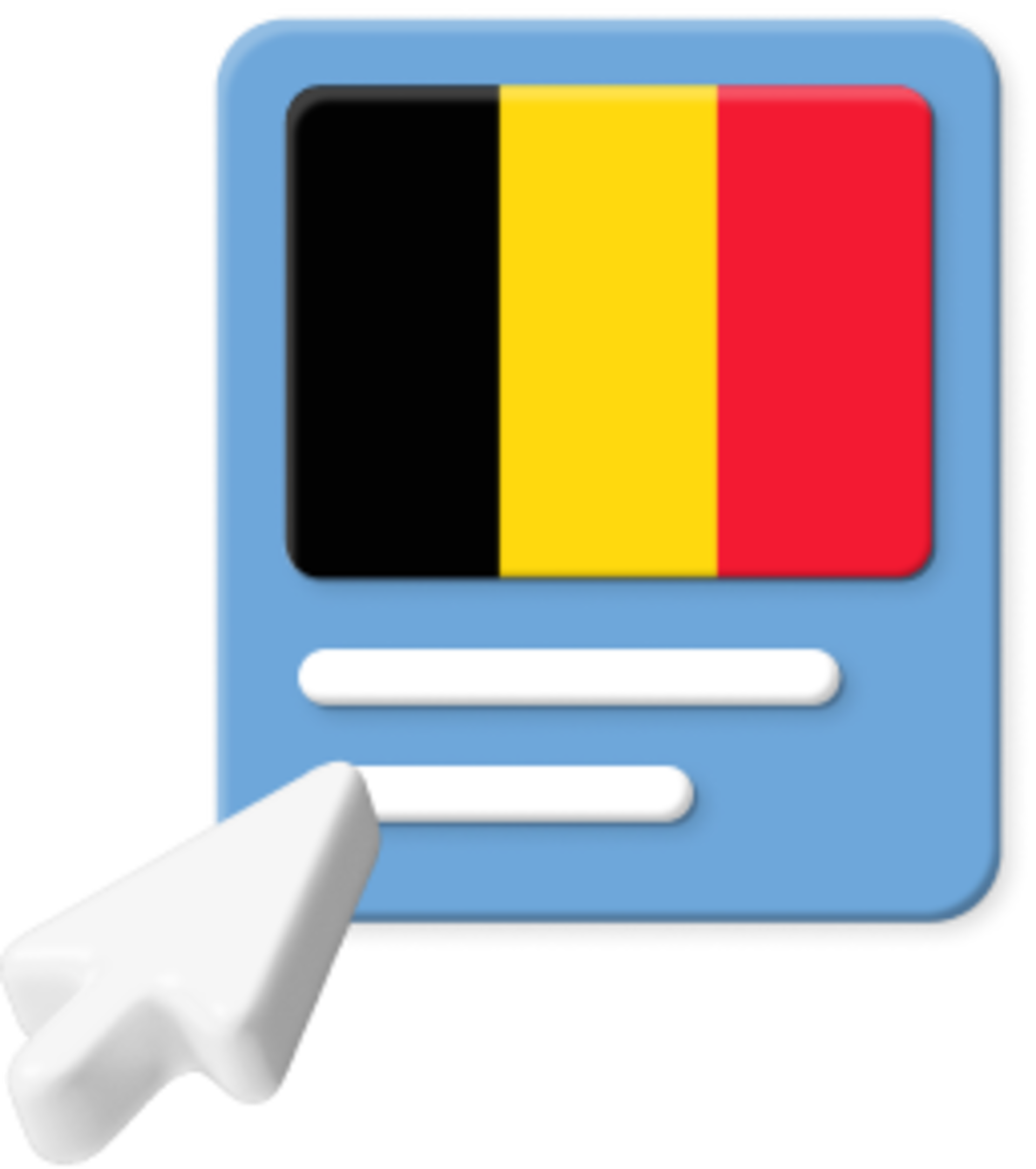 Belgian flag with pointer