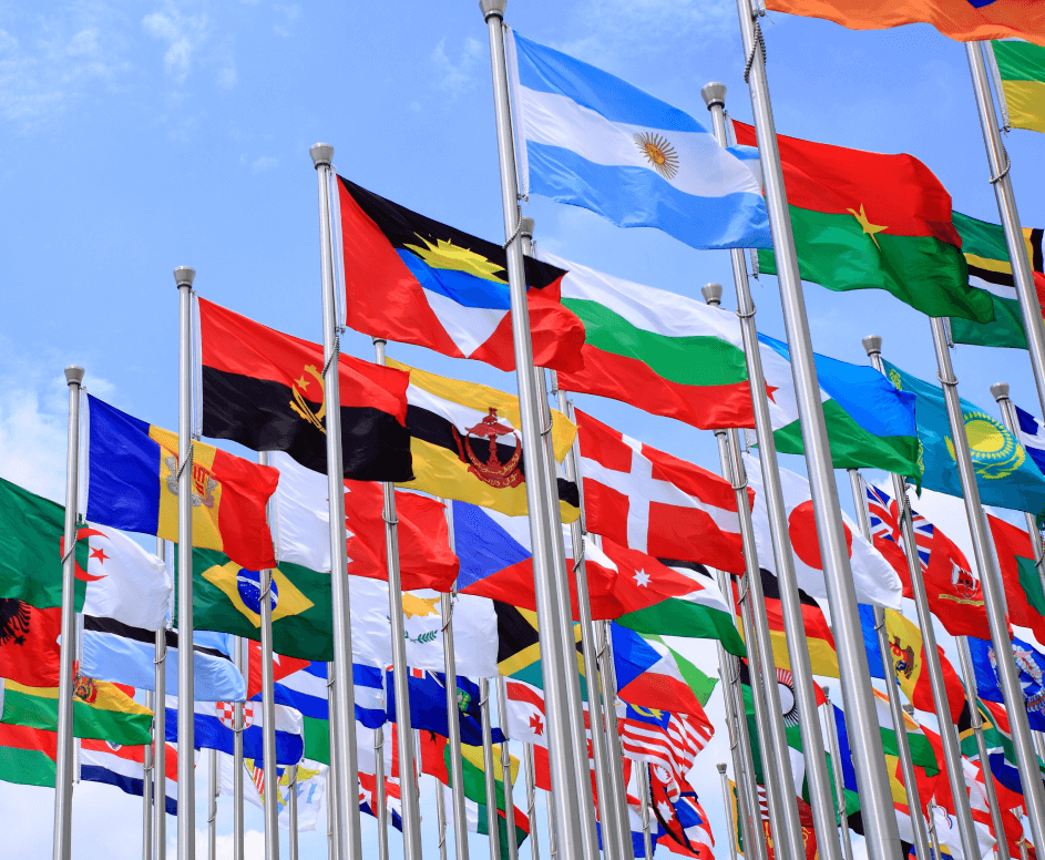 Collection of national flags