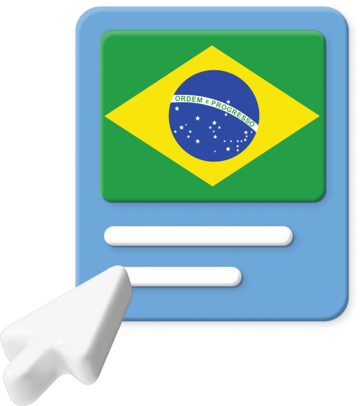 Brazil flag with cursor icon
