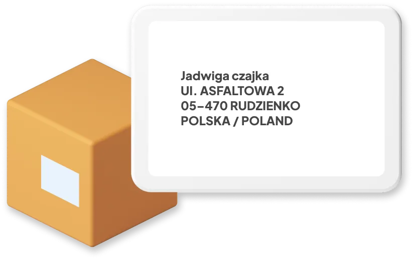 Box with Polish address example
