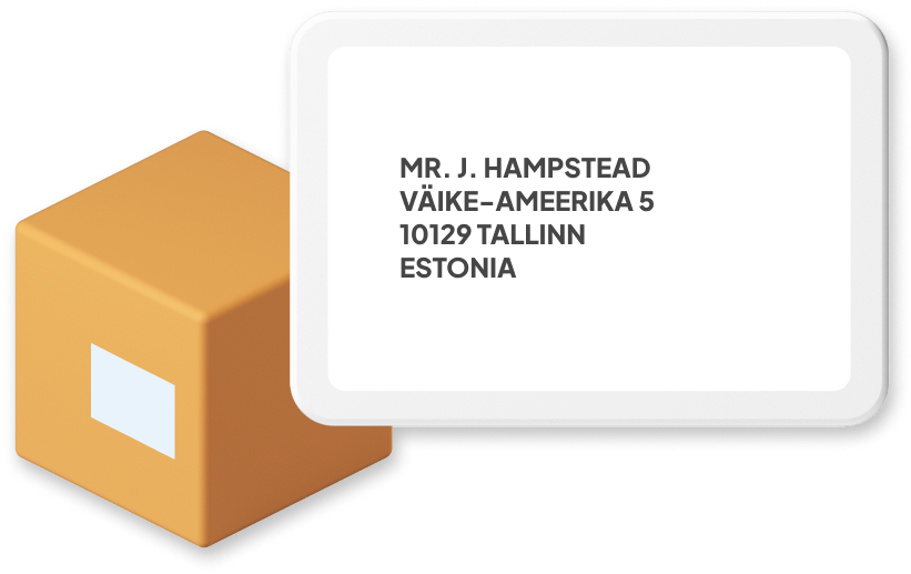 Estonia Parcel With Address Example