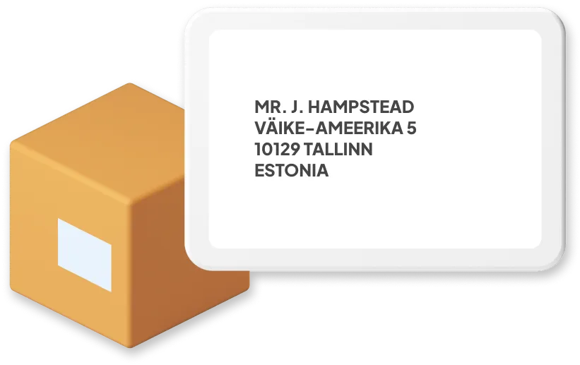 Estonia Parcel With Address Example