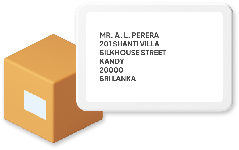 Sri Lanka Parcel with Address