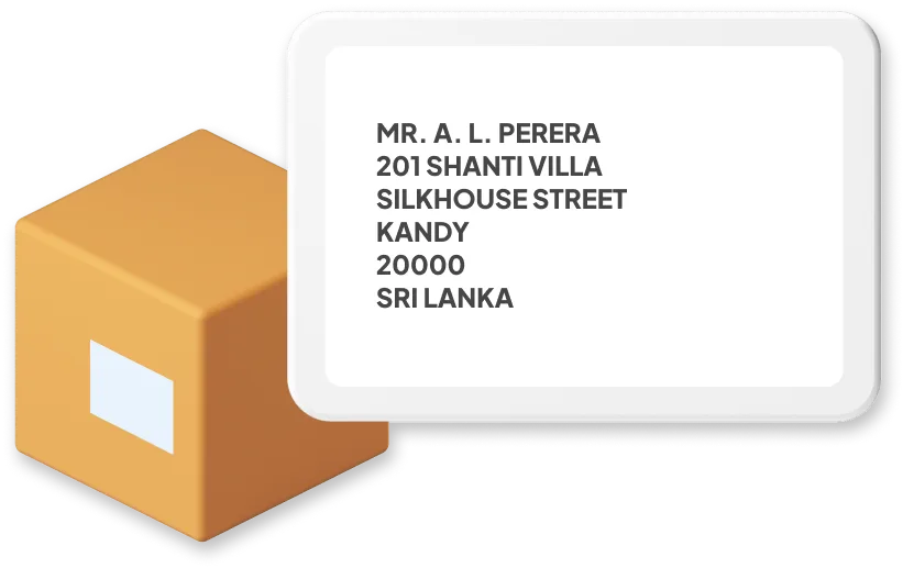 Sri Lanka Parcel with Address