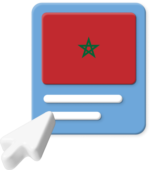 Morocco flag with cursor icon