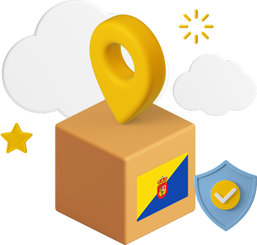 Gran Canaria flag on parcel box graphic