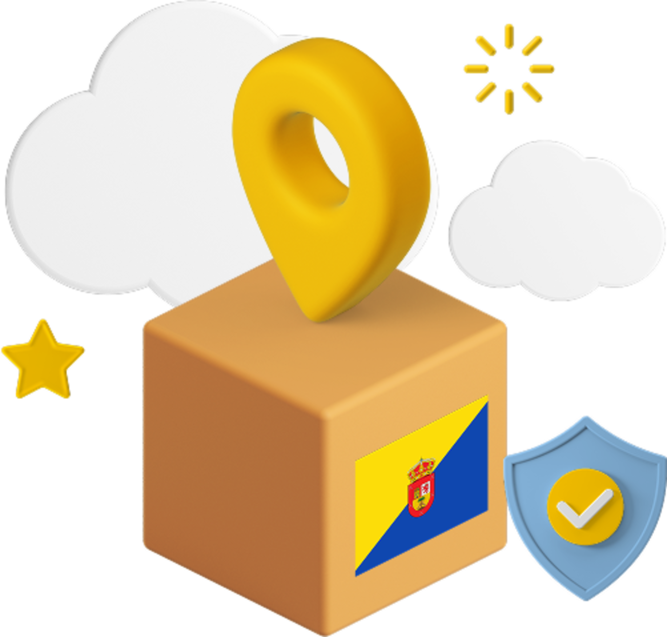 Gran Canaria flag on parcel box graphic
