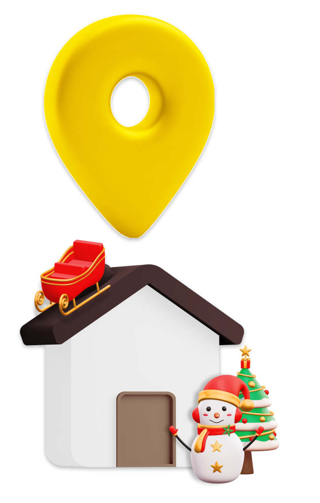 Tracking icon on Christmas house
