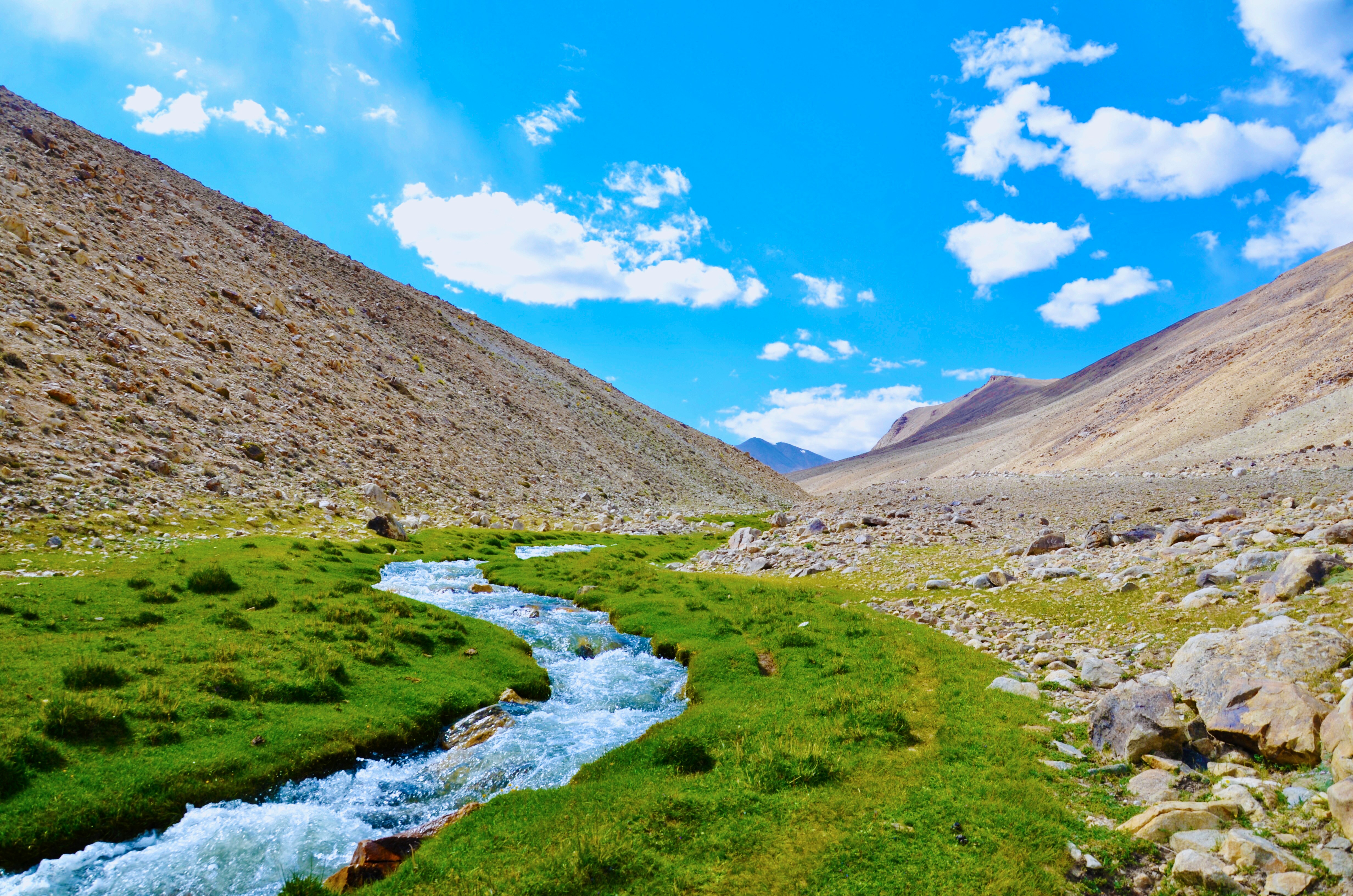 Tajikistan stream in the valleys