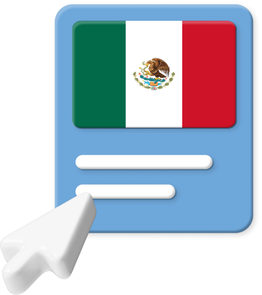 Mexican flag with large cursor icon