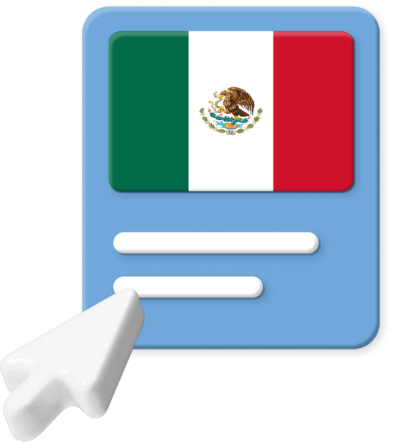 Mexican flag with large cursor icon