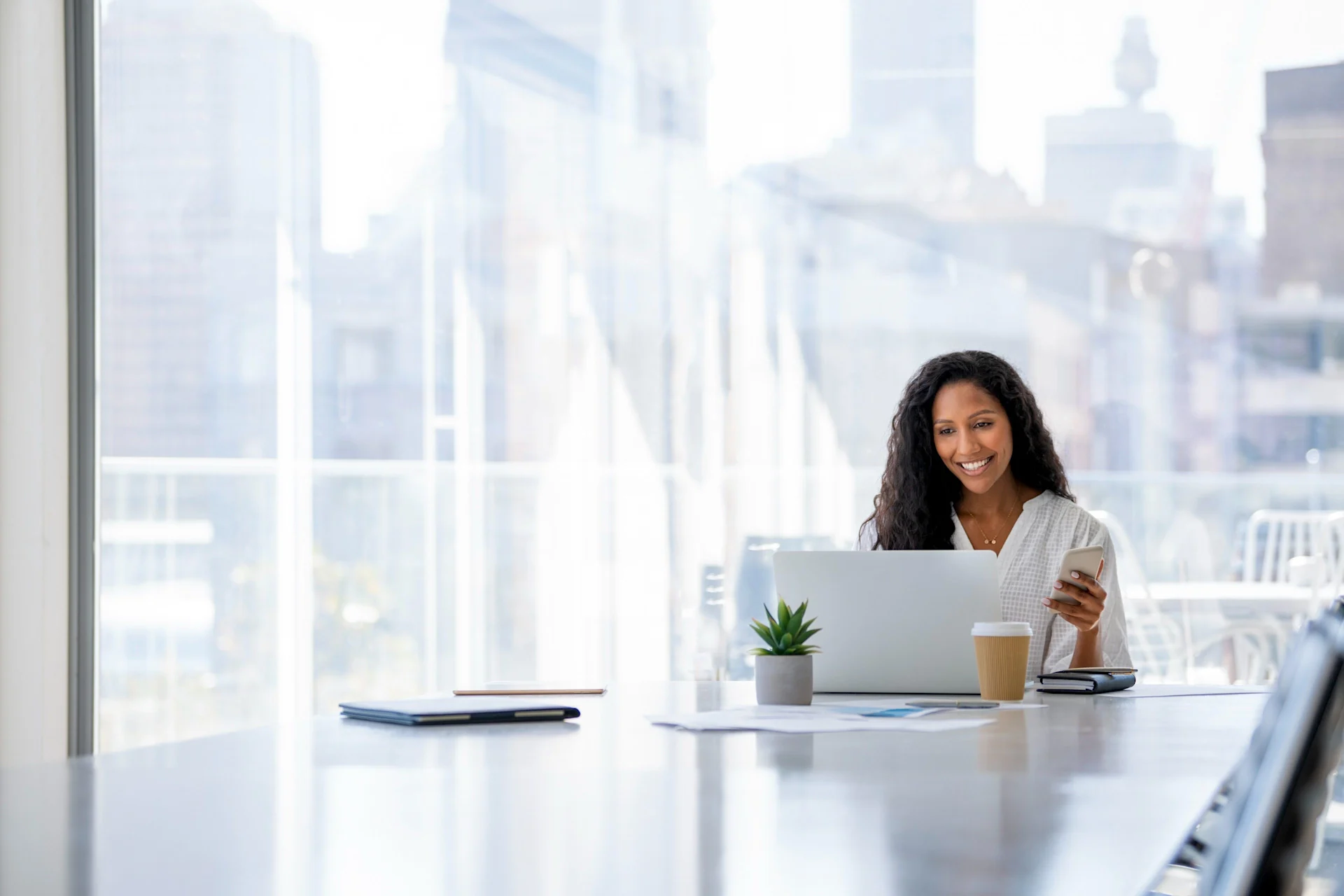 Woman on laptop at desk