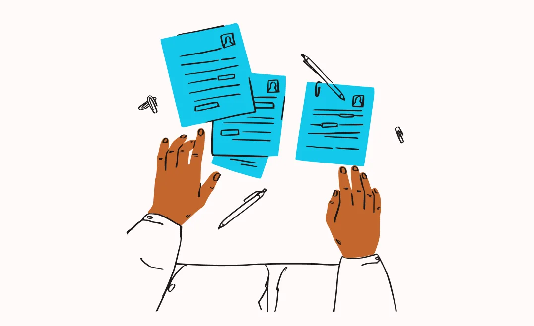 Stack of documents sitting on a desk