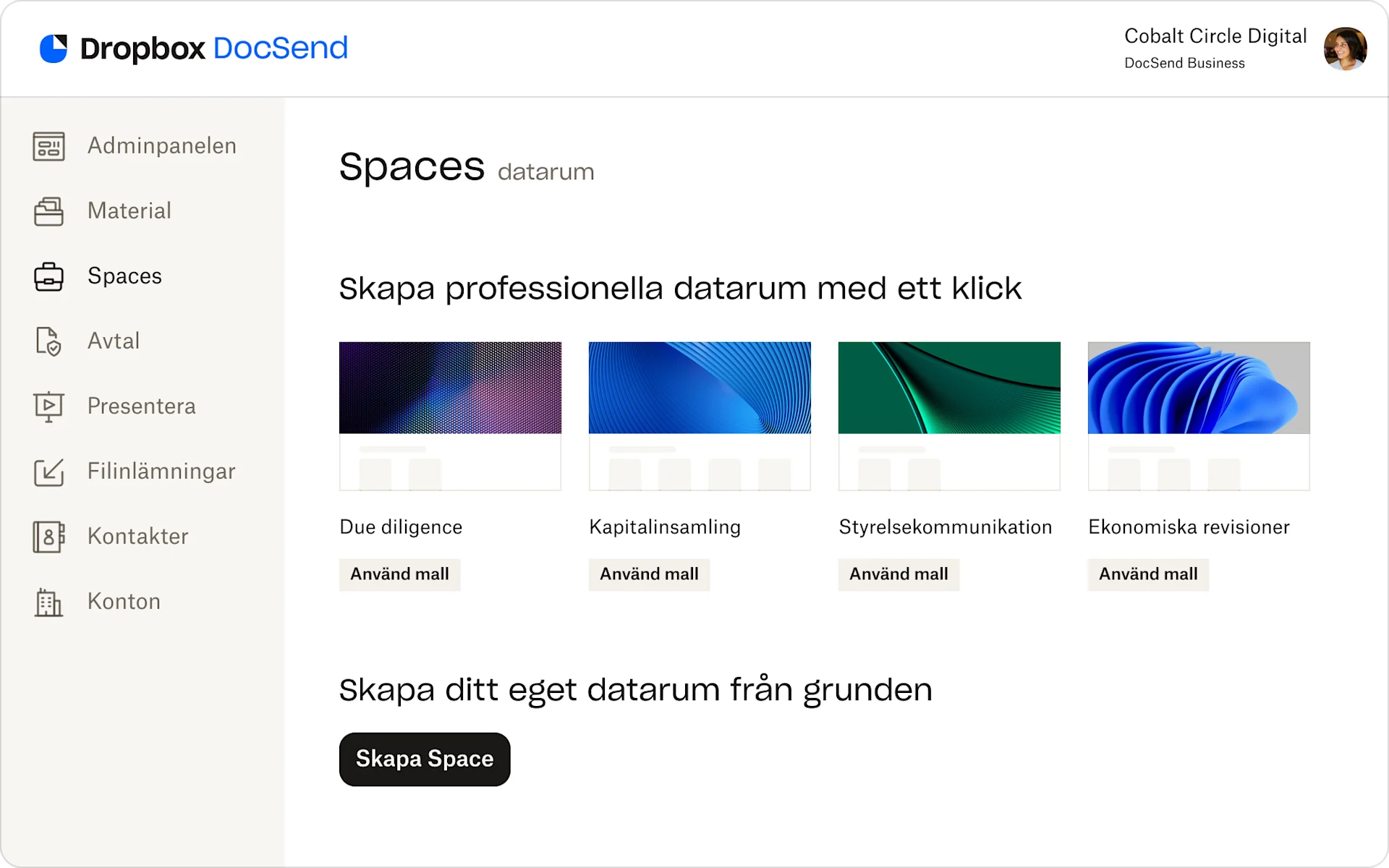 Space templates