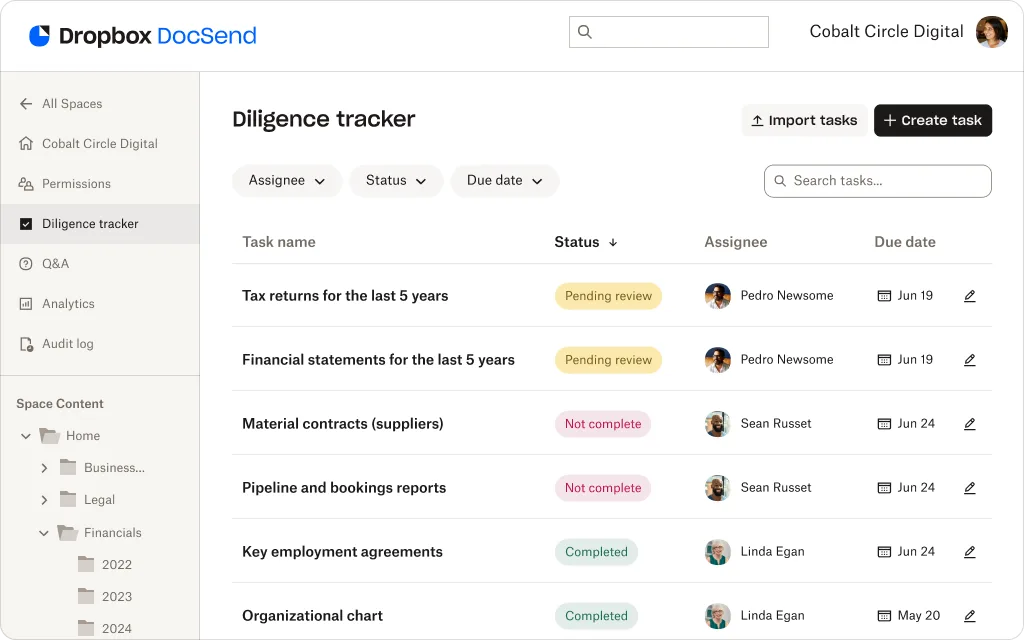Diligence tracker image wrapper