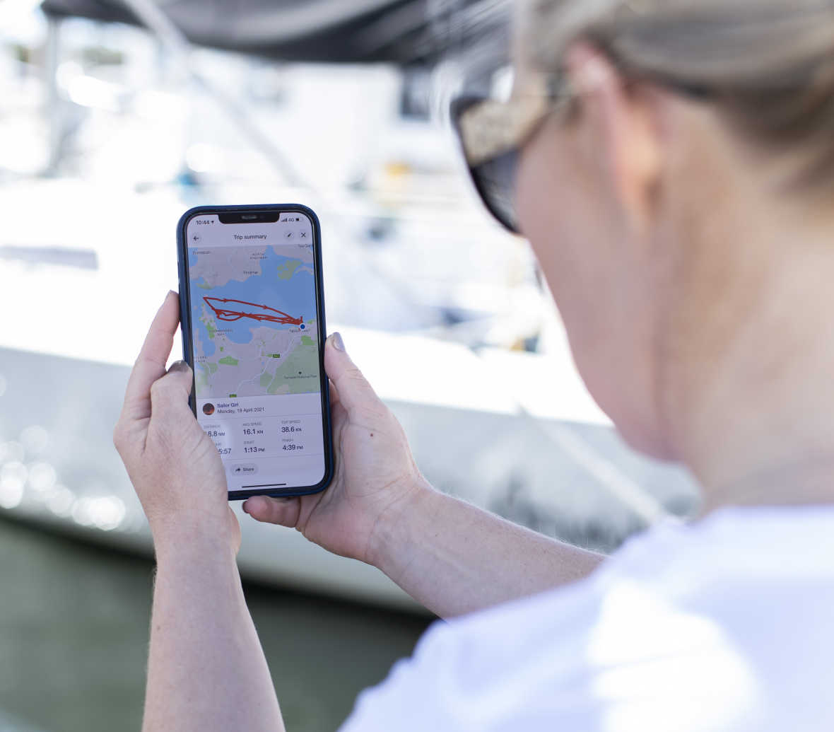 Nic Douglass with the Deckee mobile app for boating and sailing