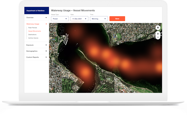 Boating Data Analytics Dashboard on a Macbook