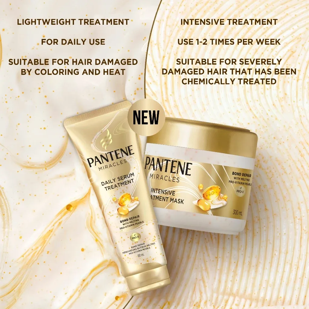 Pantene Miracles Daily Serum Treatment and Intensive Treatment Mask for hair damage repair