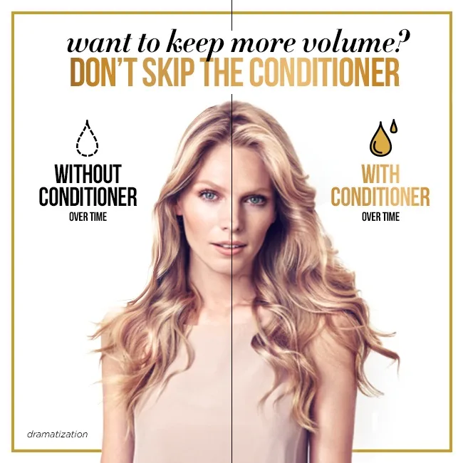 Achieve thick hair with conditioner