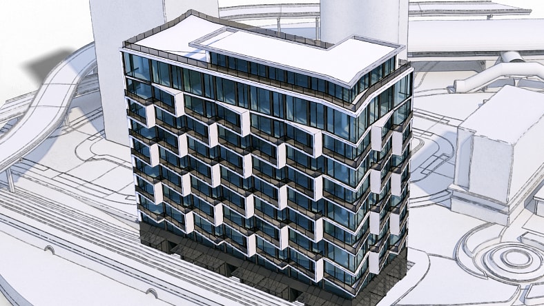 Building model showing design stage