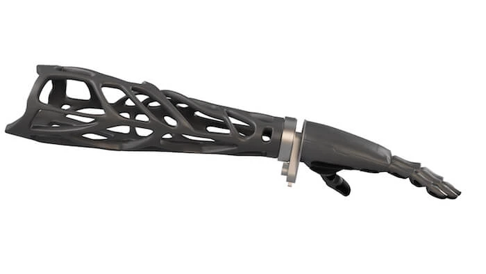 Alternative Rendergrafik der Arm-Hand-Prothese von Social Hardware. 