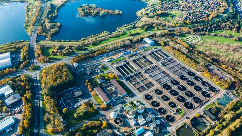 Purification tanks of a modern wastewater treatment plant