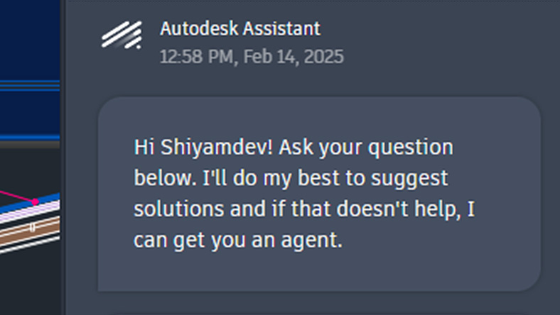 Autodesk Assistant window with instructions for getting help.