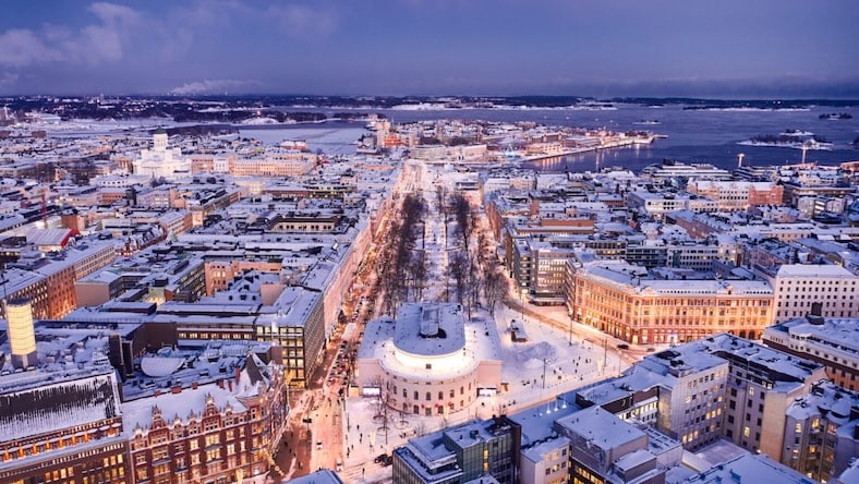 Aerial view of Helsinki, Finland.