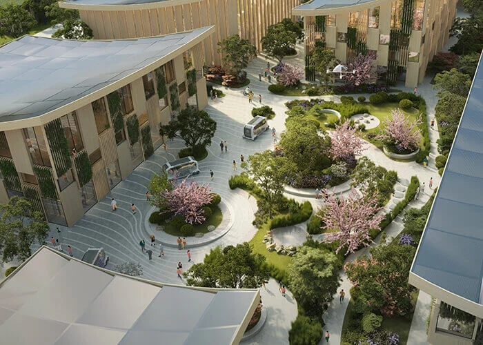 A rendering of Danish architectural firm BIG’s plans for the Woven City