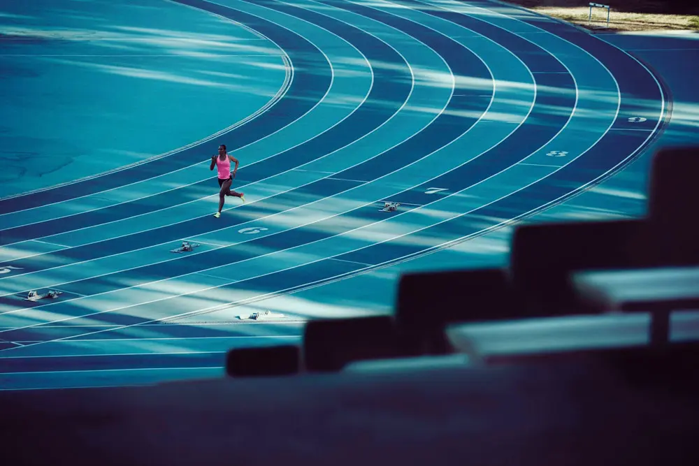 Allyson Felix on a track