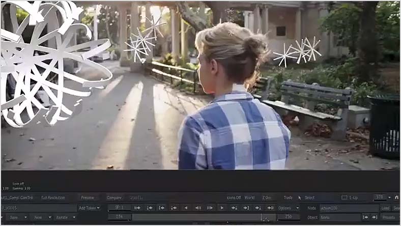 VFX compositing Flame Action feature