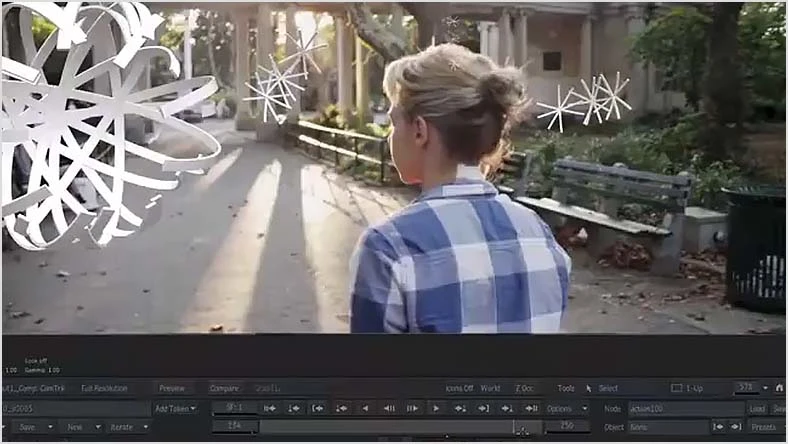 VFX compositing Flame Action feature