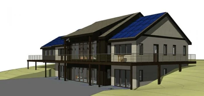 3D model of solar architecture incorporated into the Fox House in Pavilion, Wyoming