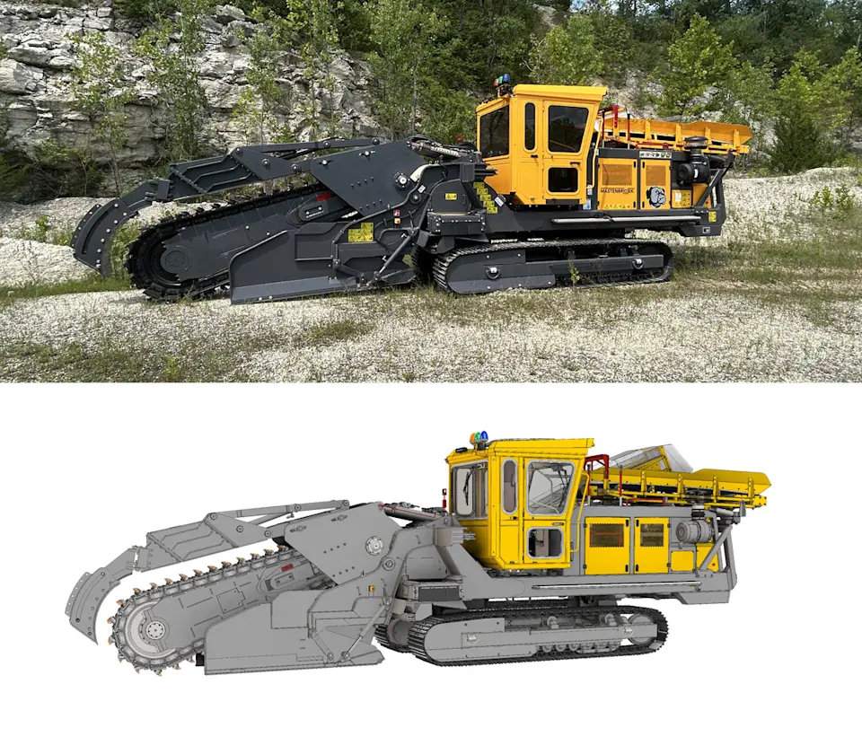 Mastenbroek self propelling trencher. Real life Vs 3D CAD model.