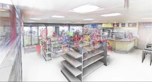 A 3D scan of a convenience store shows extreme detail.